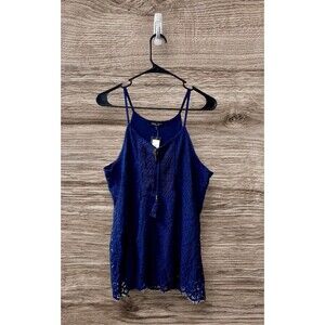 Romeo + Juliet Couture Women’s Navy Blue Lace Fit And Flare Summer Top Small NWT